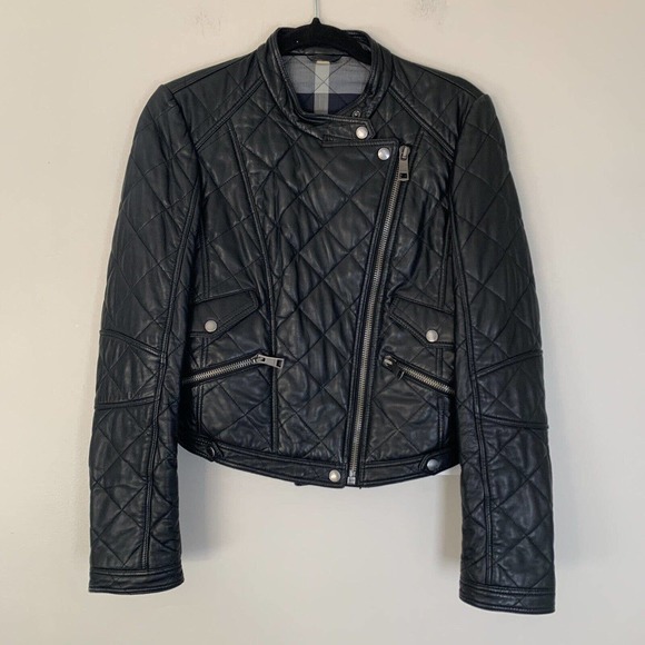 COPY - Burberry Quilted Leather Moto Jacket In Black Medium - Picture 11 of 11